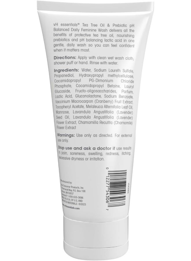 vH essentials, Ph Balanced Daily Feminine Wash, Tea Tree Oil & Prebiotic, 6 Fl Oz, (Pack Of 1) - Image 2
